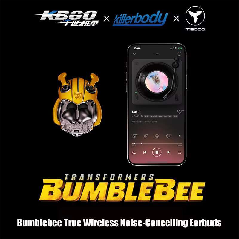 TRANSFORMERS Earbuds H1 High-Quality Genuine Bluetooth Earphone Cool Bumblebee -shaped Headset High Quality Zinc Alloy