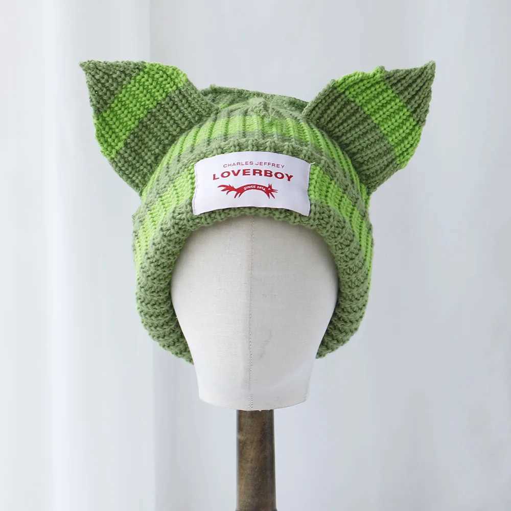 2024 NEW Winter Skullies Cute Women Hat Crochet Knitted Hat Costume Beanie Hats Colorful stripes christmas Gift Hiphop CAPXJ251101