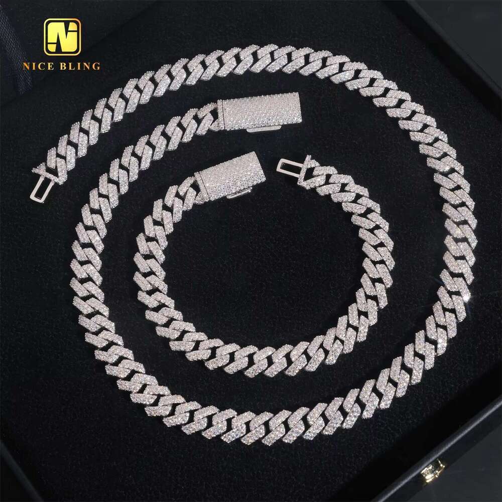 Sale Promotion 10mm Fine Iced Out Dia Cuban k Chain Hip Hop Jewelry VVS Moissanite Bracelet Necklace for Men