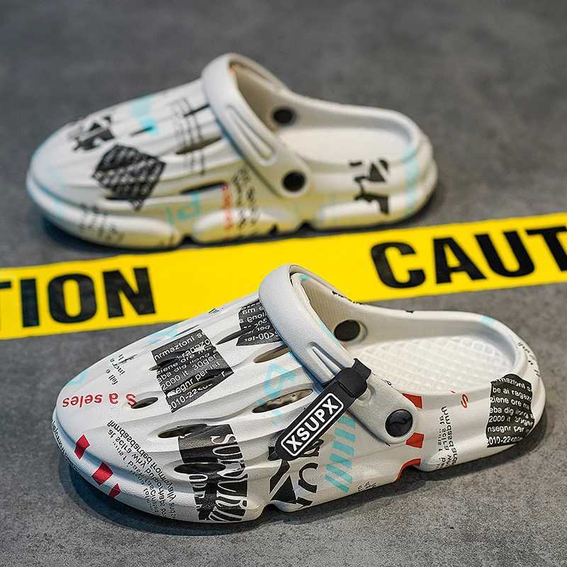 Summer mens slippers casual sports shoes thick soled garden dinner lights jet mens EVA water shoes outdoor beachXJ250401