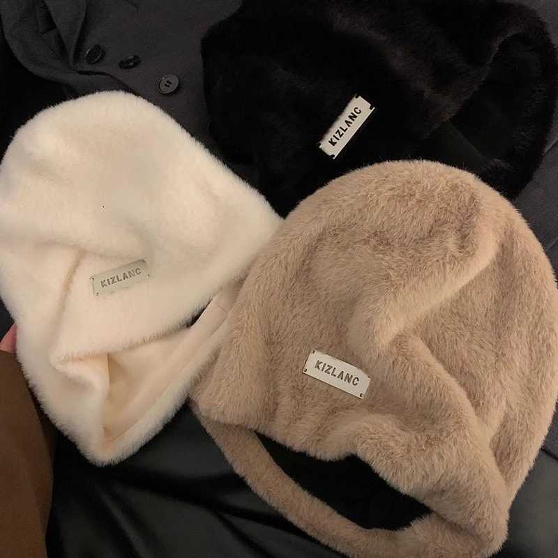 Outdoor Coldproof Thicken Caps Female Gorros Women Plush Beanies Hats Winter Warm Solid Baggy Fleece Wool Skullies HatXJ251101