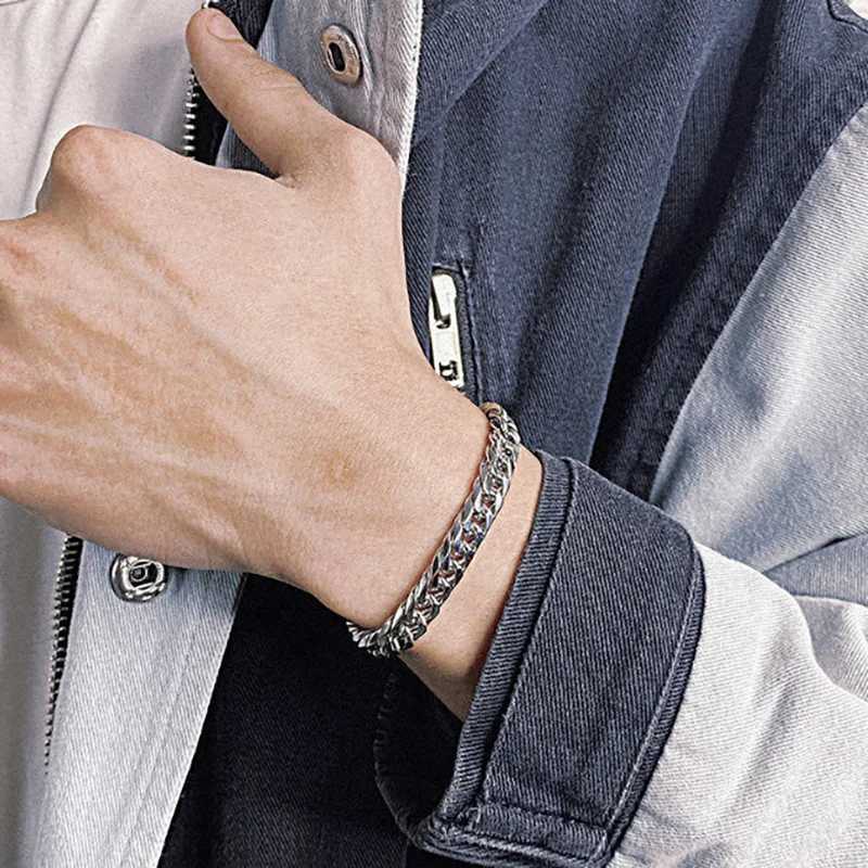 1 New Fashion Hip Hop Cuban Chain Mens Bracelet Classic Stainless Steel 12mm Wide Chain Bracelet Mens Jewelry Gift Y250329