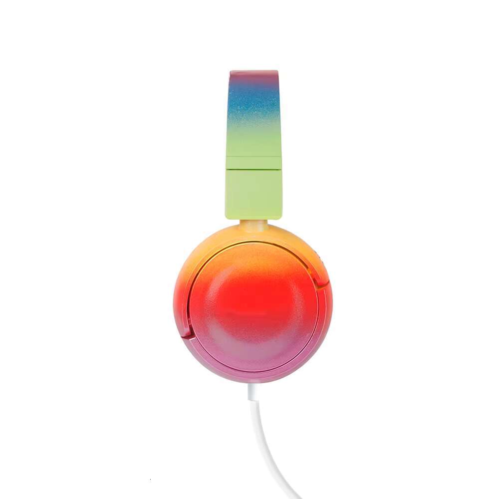 Cool Rainbow Design Stereo Headphones 3.5mm Interface Music Pops Wearable Headset New Gift Idea