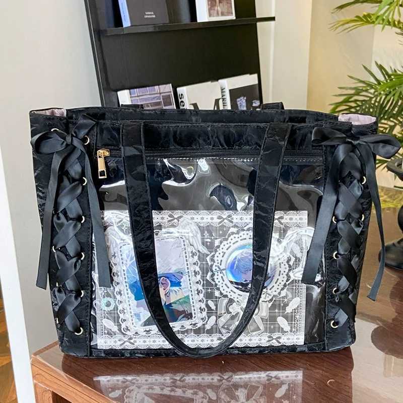 New Versatile Fashion Ribbon Itabag Large Capacity Green Large Food Anime Millet Bag Daily One Shoulder Tote BagW251101