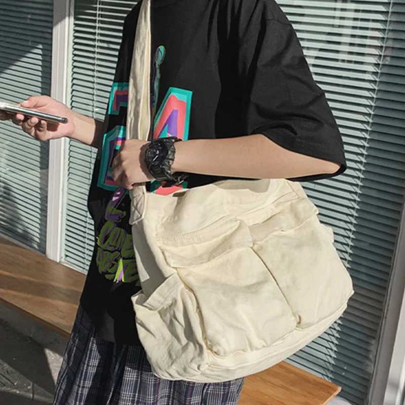 Stylish Sling bag Canvas Messenger Bag Perfect for Casual Travel Everyday Use Multi Pocket Shoulder BagW251101