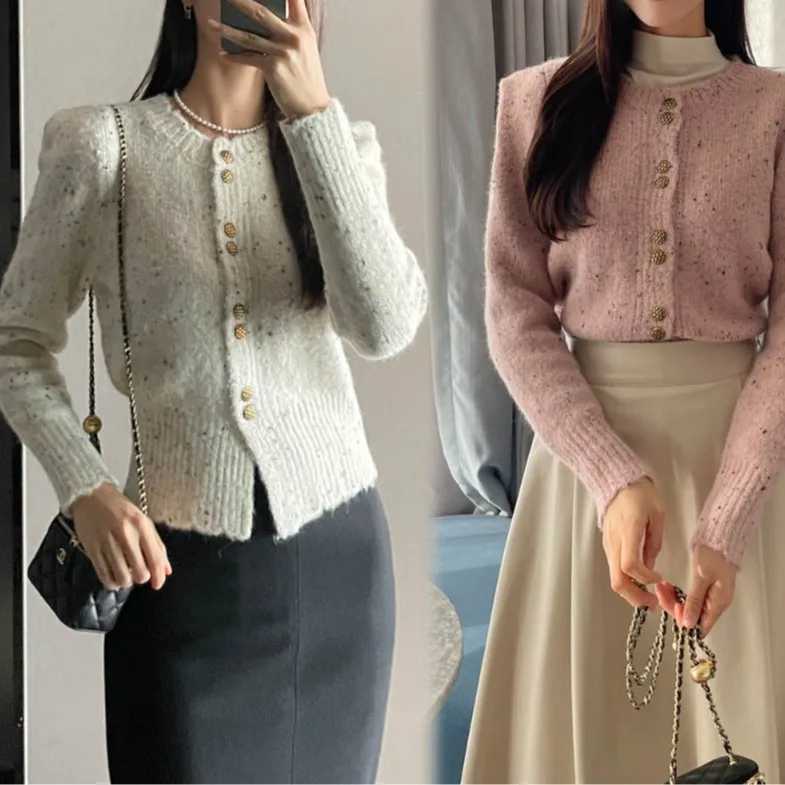 Autumn Winter Women Cardigan Sweater New Korean Fashion Knitted Shirt Single breasted Long Sleeve Casual TopsT251101