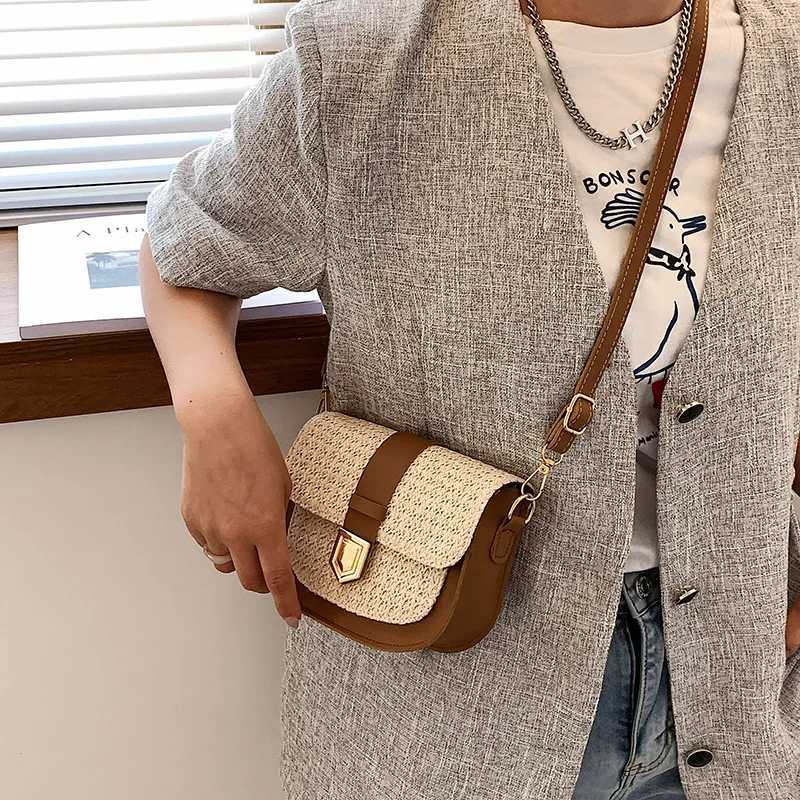 Designer Str Woven Bag Wens New Bohen Simple Shoder Crossbody Bohe Adjustable Cover Saddle Bags Y251120