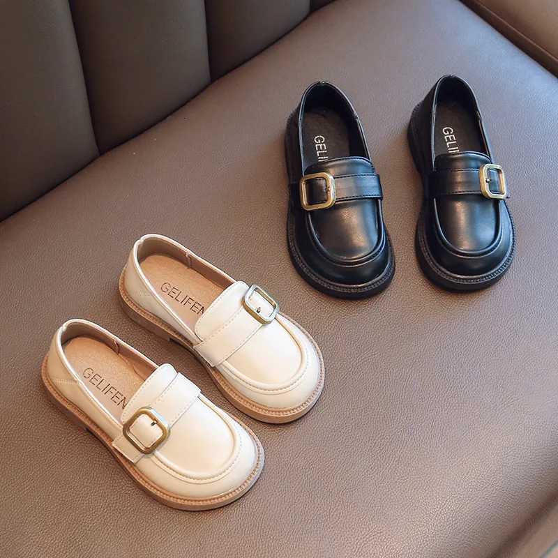 British Style Retro Girls Shoes Spring Autumn Princess Leather Shoes Children Black Soft Dance Loafers for 312 Ages Kids ShoesT251101