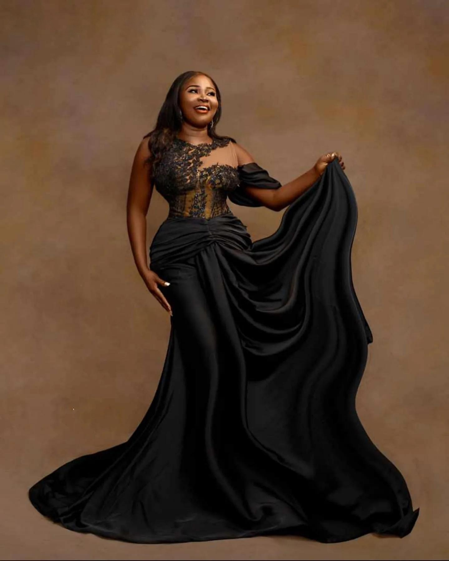 Black Mermaid Prom Dress Lace Sexy Evening Formal Party Second Reception 50th Birthday Engagement Gowns Dresses Robe De Soiree