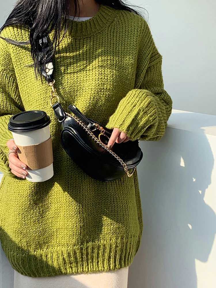 Designer bag 2025 Wens Black Waist Bag with Chain Fi Casual Daily Cmuting Crossbody Bag Versatile Small Bag for All Seass Y251101