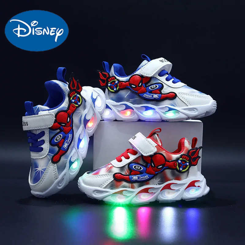 Disney New kids cartoon SpiderMan light cute Casual shoes soft sports shoes for gift EU size 2130 H251101
