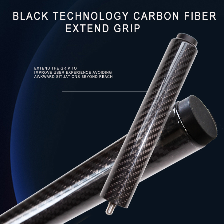 3-PC Carbon Fiber Cue Stick Break Jump Carbon Pool Cue Stick 3K Black Technology Bakelite 13.8mm 1247mm/48in 20oz Billiard Stick
