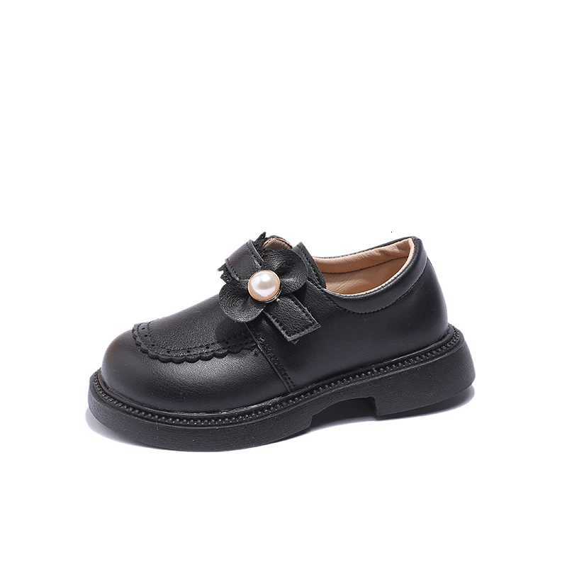 Girl Leather Shoes for School Party Wedding Kids Black Loafers Slipon Children Flats Shoes Sweet Fashion Chic Bow British StyleT251101