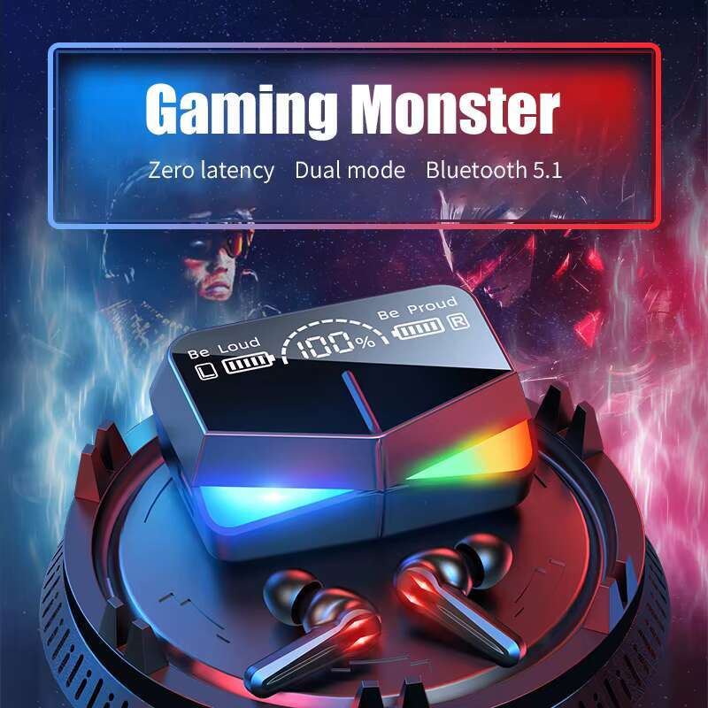 M28 Game Wireless Earphone With LED Cool Display Stereo Audio HIFI Sound HD In-Ear Headset Waterproof Touch Control Headphones
