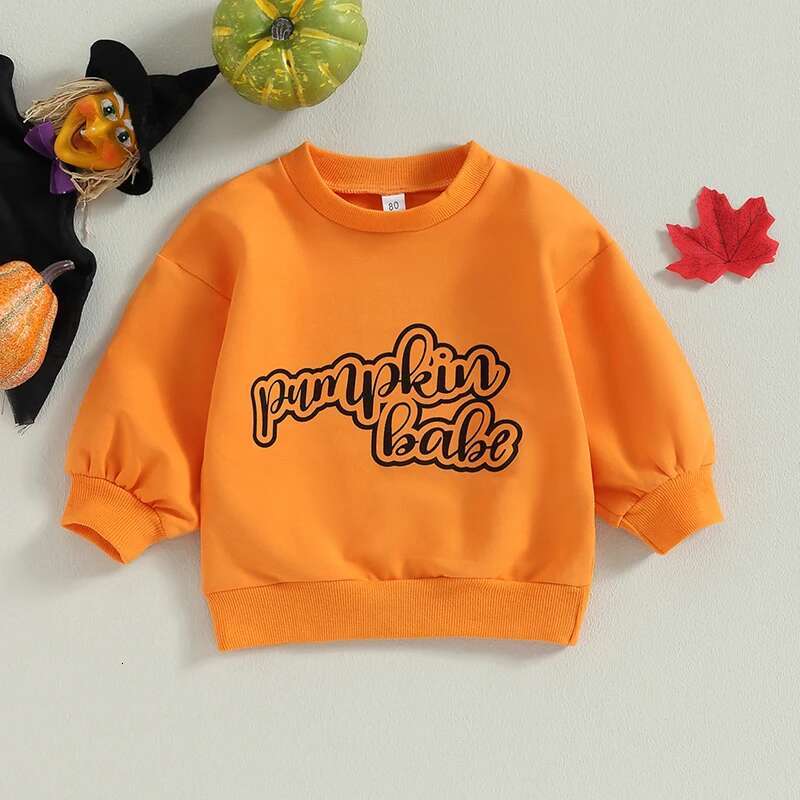 Ddmyshoesvip Children S Hooded Sweatshirt Printed Long Sleeve Pullover With Halloween Theme For Boys And Girls Crew Neck Letter Design