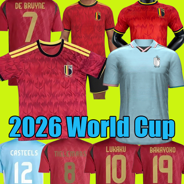 2026 Belgium World Cup Soccer Jerseys DE BRUYNE TIELEMANS DE CUYPER Football Shirts DOKU TROSSARD National Football Team OPENDA football kits FOFANA RASKIN Men Kits