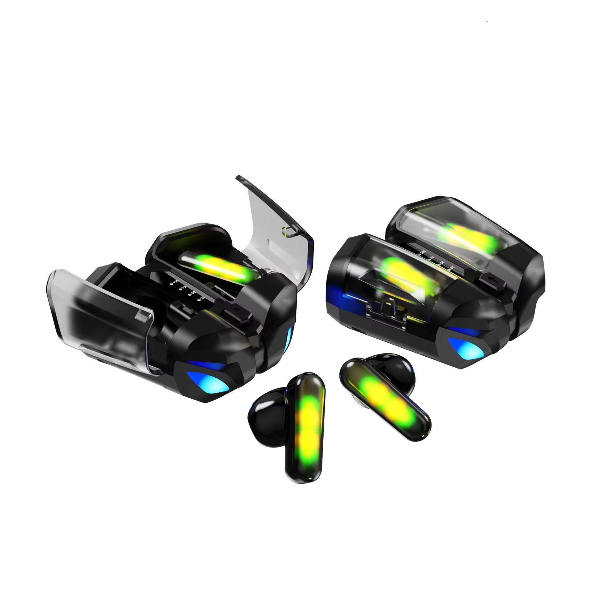 Cross-Border New K75 Wireless Earphones LED Battery Indicator JL Stereo Trendy Cool Design for Gaming Low Latency