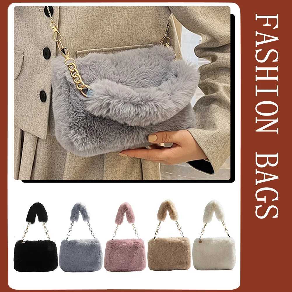 Women Plush Tote Handbag Casual Fuzzy Crossbody Bag Versatile Fluffy Shoulder Bag Soft Cute Fall Winter Female PurseW251101
