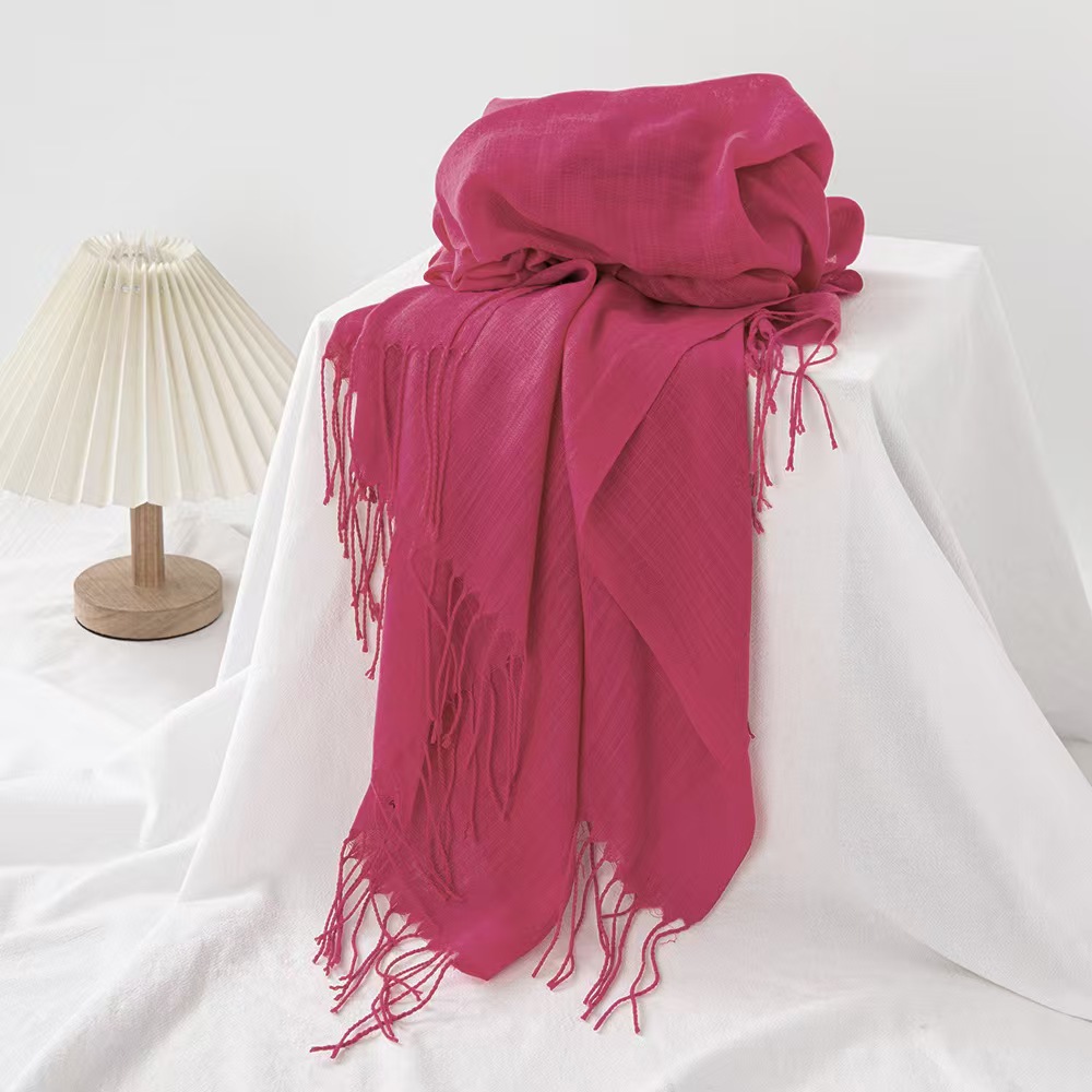 K276 Hot sale foreign trade autumn and winter style European and American pure color imitation cashmere long scarf versatile warm neck scarf monochrom