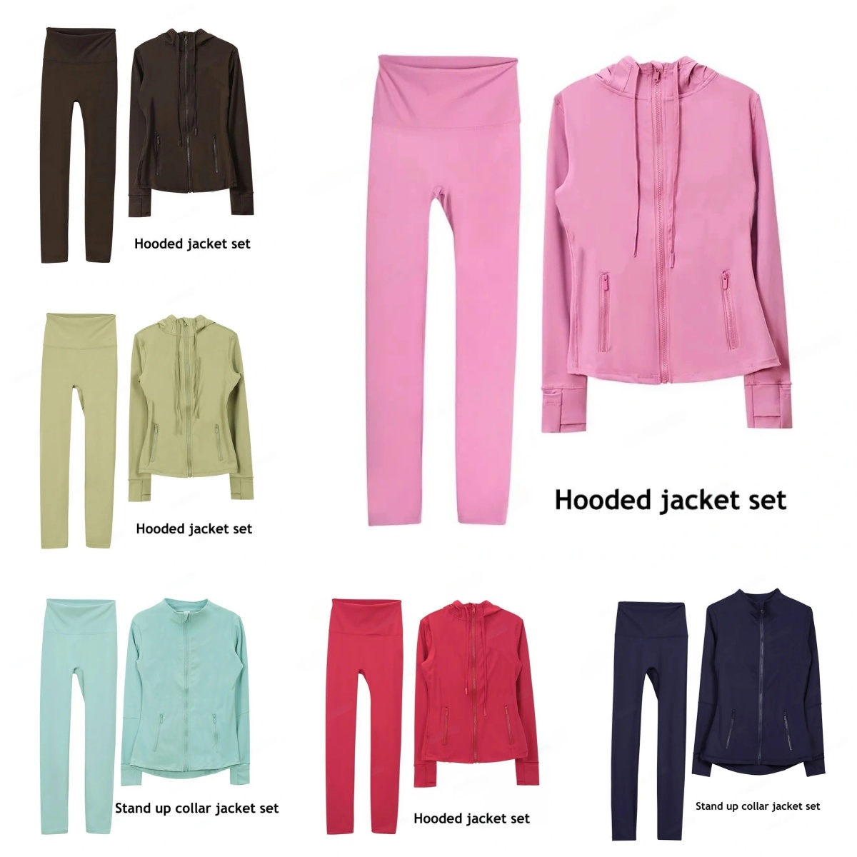 Workout set Women Yoga Sets jackets shorts leggings skirt Push Up Fitness sets High Waist Sports Jackets Zip Up Coat Elastic Sportswear Outfits Pants Gym Suits