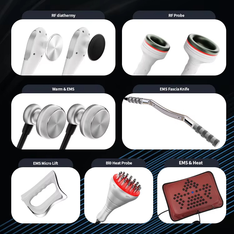 New 2026 Upgrade 448K Radio Frequency Face Lifting Skin Tightening Thermal Diathermy 9 Handles + EMS Pads Lymph Drainage Body Contouring Fat Loss Mach