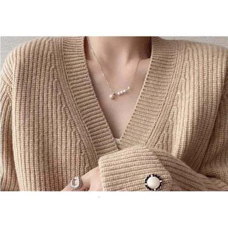 Casual Button Pocket Knitted Cardigan Autumn Winter Korean Fashion Women Tops Loose Knit Coat Sweater Outerwear Clothing 28347T251101