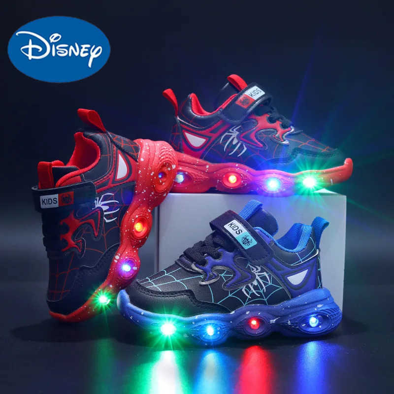 Disney Childrens Sneakers Spiderman Boys Casual Shoes Spring Summer Breathable Student Red Blue Kids Casual Shoes for 112 Y H251101