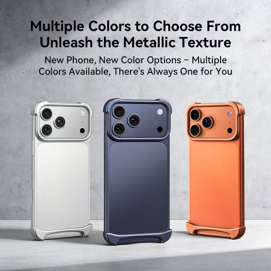 Arc Aluminum Metal Bumper Pulse Case For IPhone13 14 15 16 17 Air Pro Max 16Pro Plus Lightweight Phone Cover