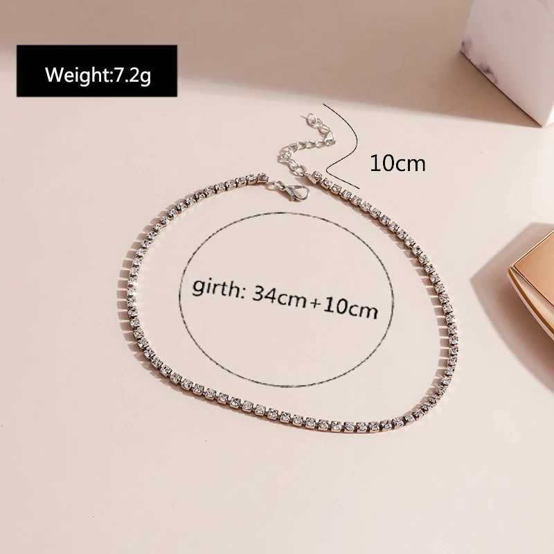 Aihua Sexy Choker Iced Out Tennis Chain Necklace For Women Luxury Cubic Zircon Crystal Short Hiphop Neck Accessories JewelryC250407