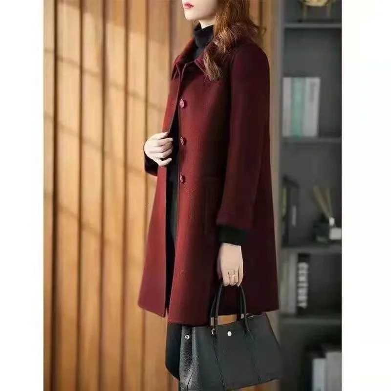 New Korean Midlength Woolen Jacket for Women Loose Versatile Ins Fashion CoatT251101