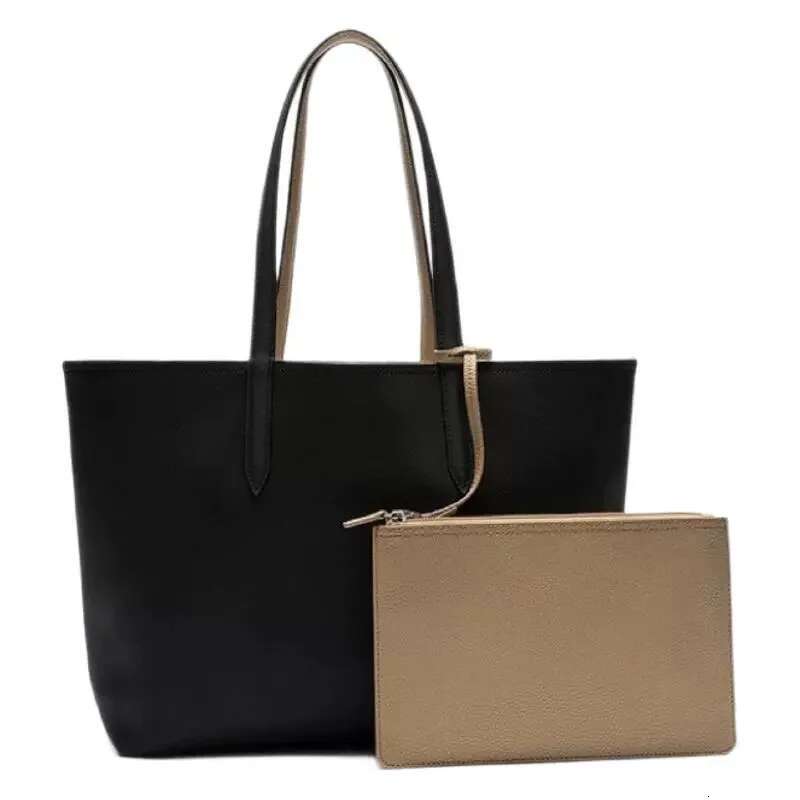 2025 New Elegant 2 PCS Women's Handheld Double Sided Bag Fashionable And Simple Portable Shoulder Shopping Bags Set