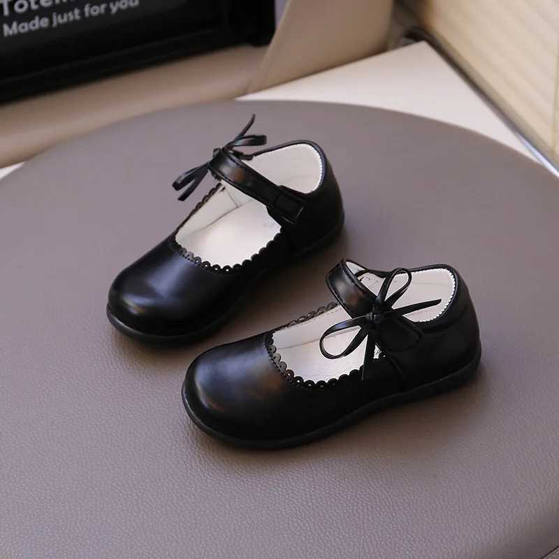 Fashion Girls Leather Shoe2025autumn New Style Westernstyle Child Flat Shoe Retro Girl School Performance Girls Versatile ShoesT251101