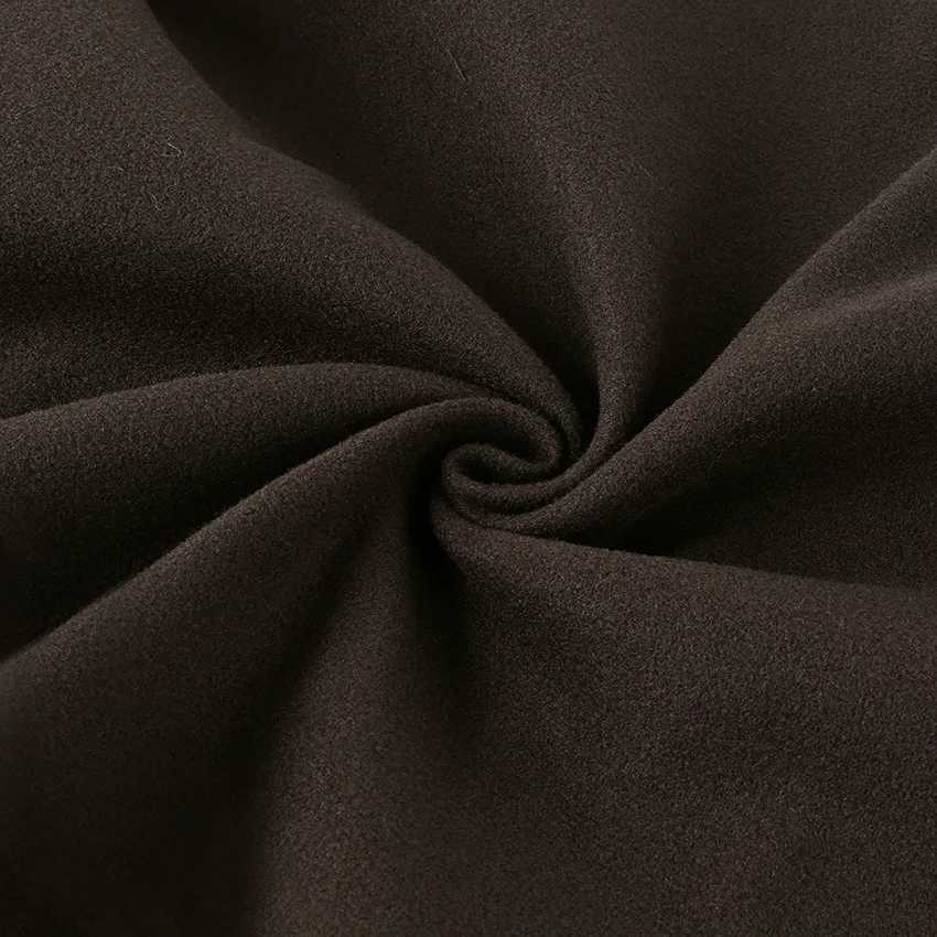 Brown waist woolen jacket womens design sense temperament fashionT251101