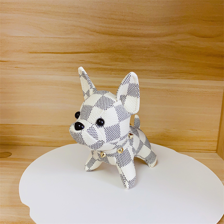 keychains designer Mini French Bulldog Keychain Leather Dog Key Ring Cute Animal Bag Charm Creative Gift Idea