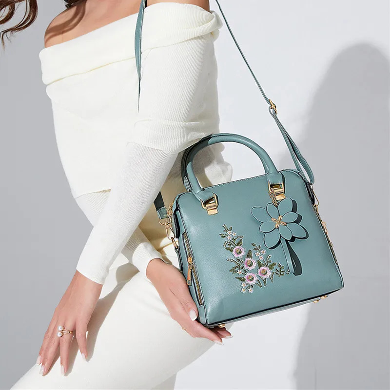Yogodlns Embroidery Handbag For Women PU Leather Tassel Crossbody Bag er Handle Bag Female Shoudler Bag bolso 250407