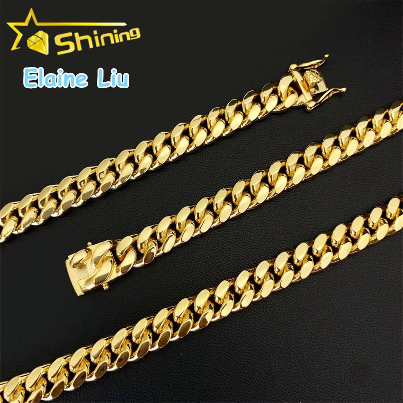 Miami Cuban Necklace 8MM Sterling Silver 925 Hip Hop Jewelry VVS Moissanite Cuban Link Chain Necklace