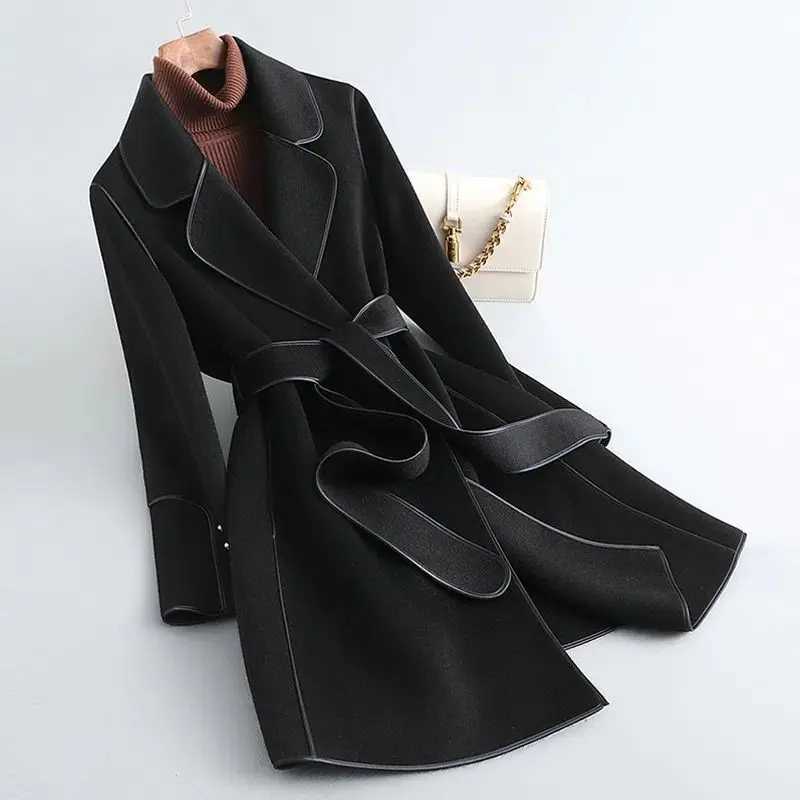 Doublesided Coat New Wool Midlength Jacket 2025 Autumn and Winter Small Body SlimT251101