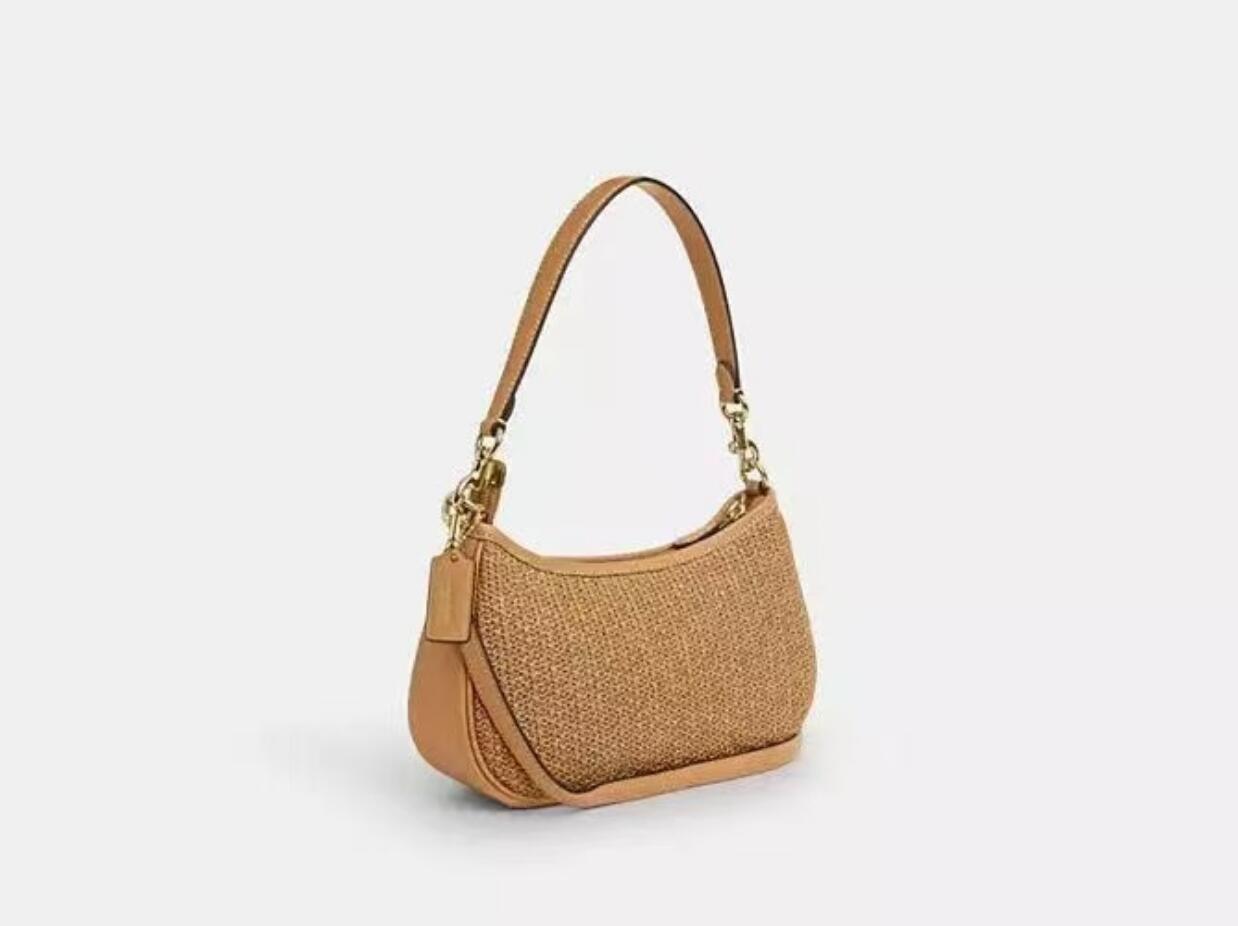 Underarm Teri Straw Handbags Women Shoulder Bag Teri Hobo Halfmoon Ladies Baguette Chain Strap Croissant Bags