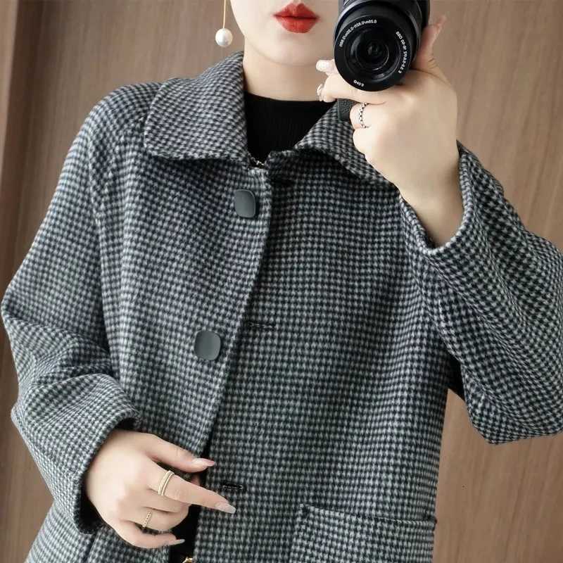 Highquality Double Sided Wool Overcoat Women Autumn Winter Korean Temperament Long Cashmere Woolen Coat Solid Female JacketsT251101