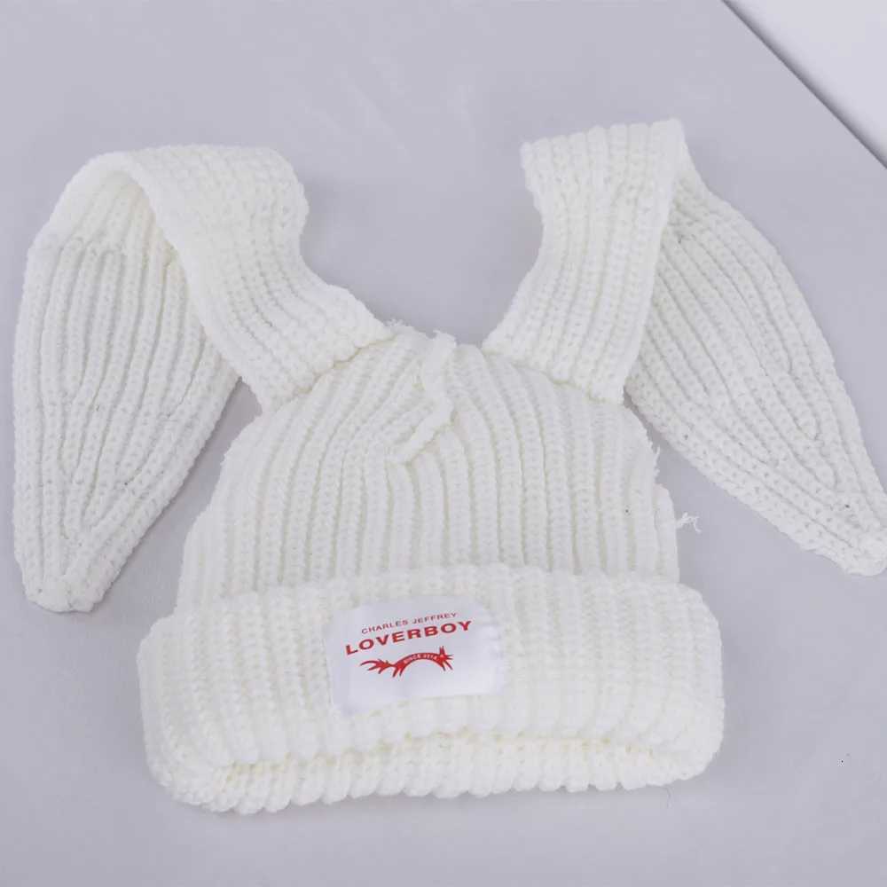 2024 Winter Skullies Cute Women Long ears Hat Crochet Knitted Hat Costume Beanie Hats Women christmas Gift Hiphop CAPXJ251101