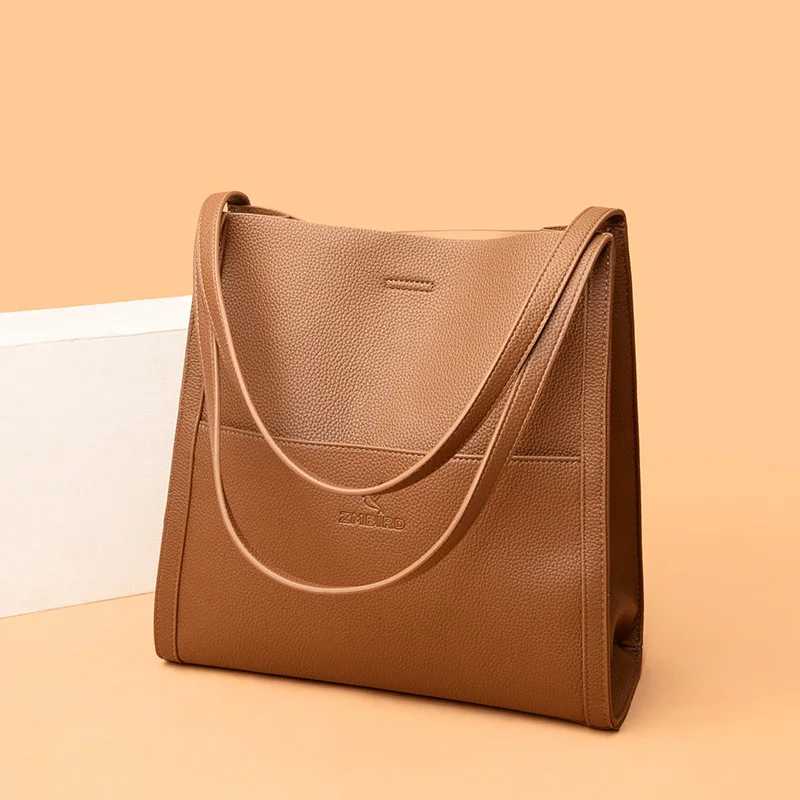 Soft Leather Luxury Handbag Womens New Casual Tote Bag Designer Ladies Large Shoulder Crossbody Handle Sac for Female PatchworkW251101