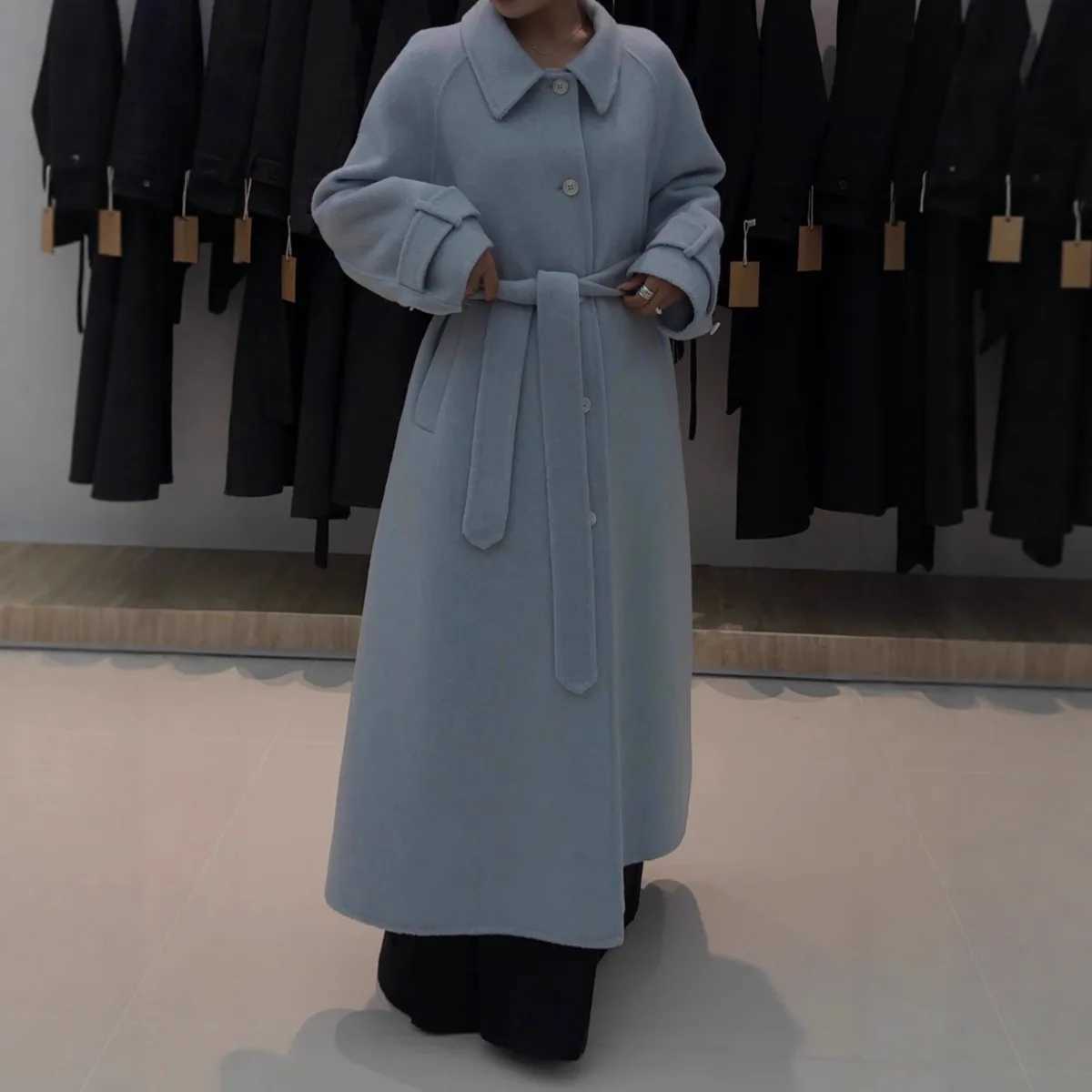 BJTZ 2025 Autumn Winter New Loose MidLength DoubleSided For Women Woolen Oversized DoubleSided Wool Coat JacketT251101