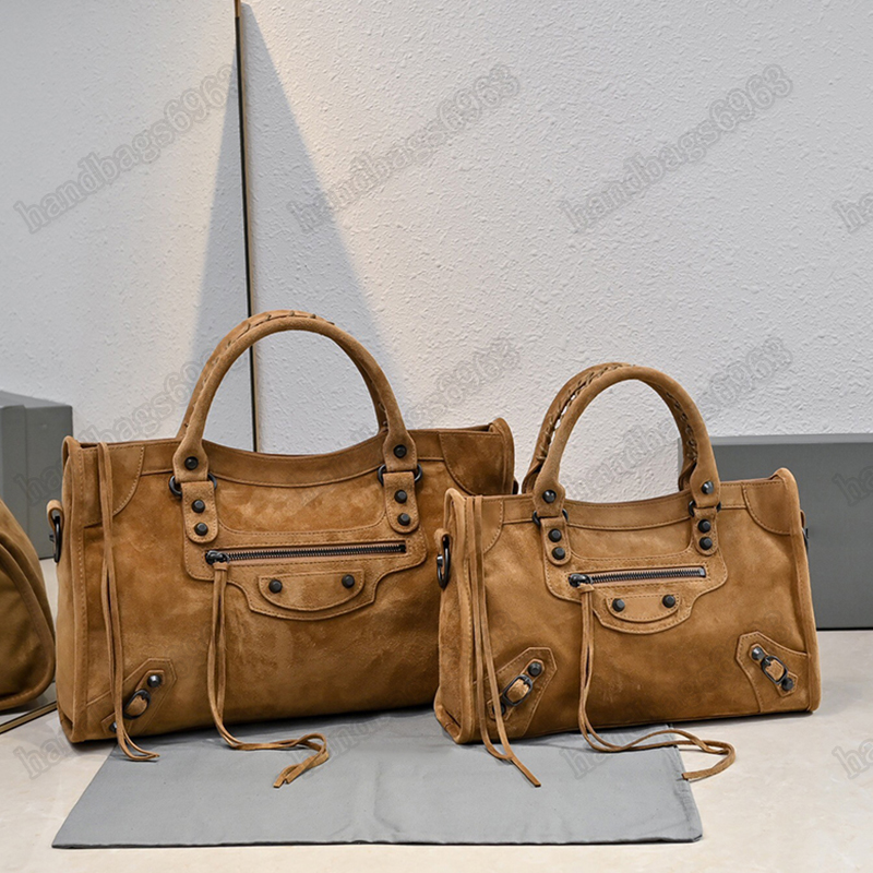 Mirror quality 12A Evening designer bag luxury Le city Tote Suede Leather Handbags Female Messenger Purse Shoulder Crossbody Motorcycle Bag