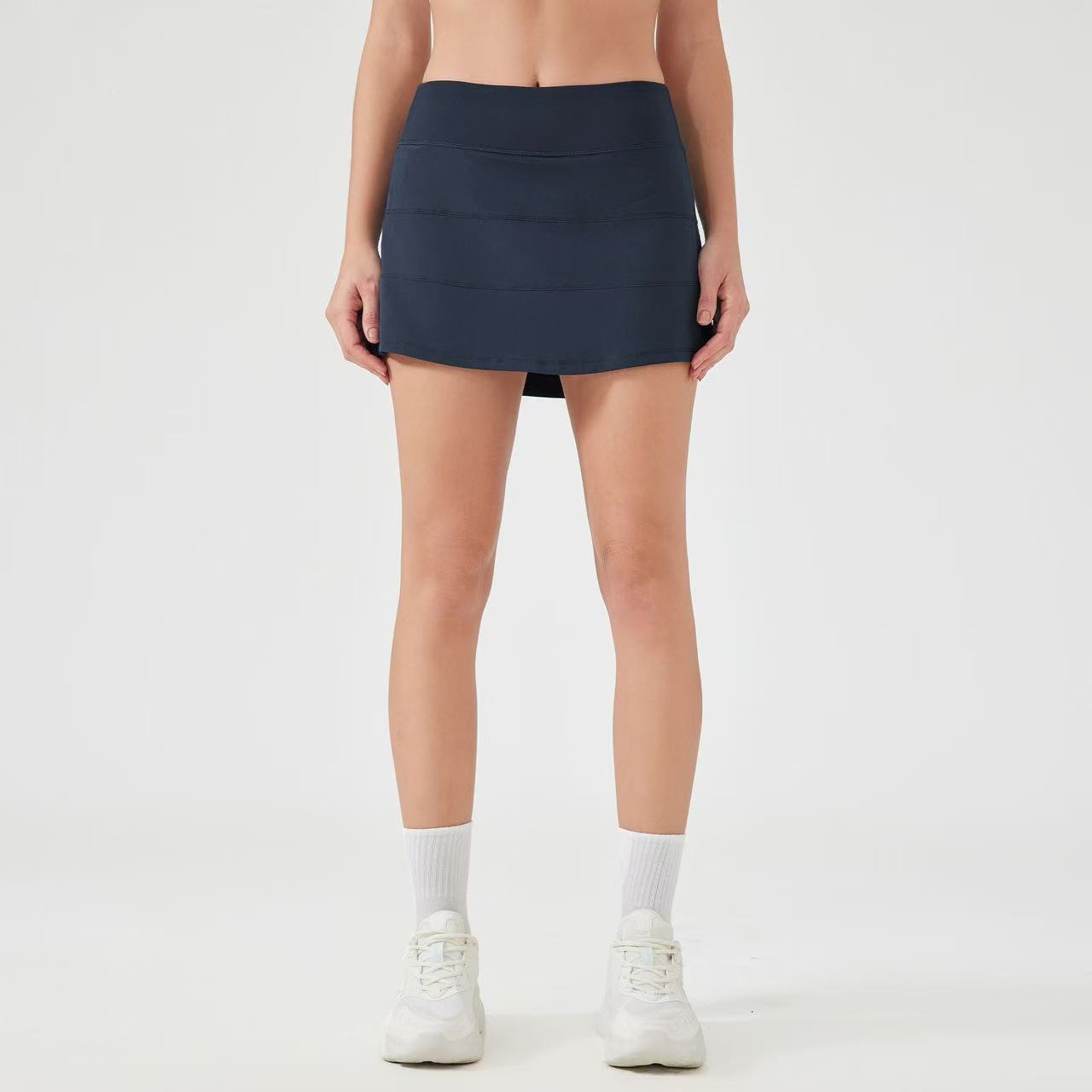 Women Sports Yoga Skirts Workout Shorts Zipper Pleated Tennis Golf Skirt Anti Exposure Fitness Short Skirt with Pocket D25014