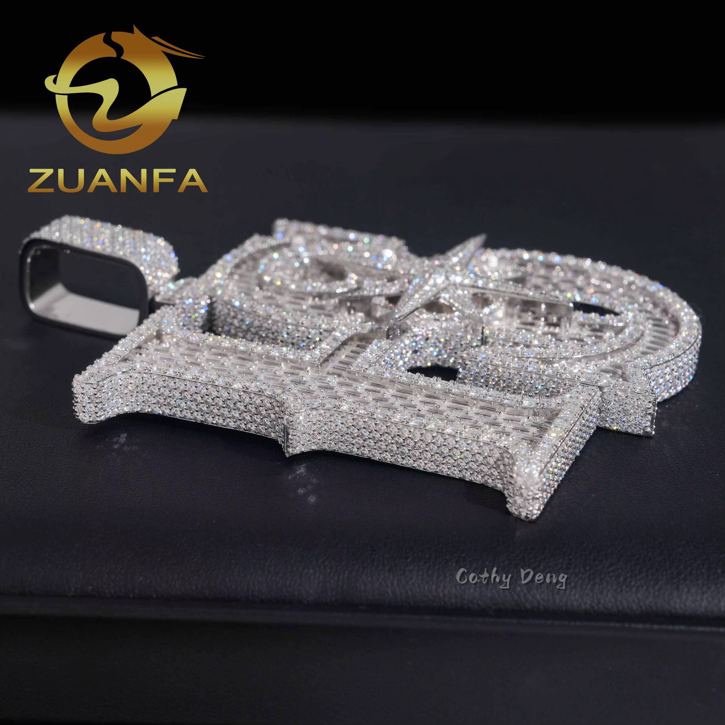 Custom Hip Hop Jewelry Iced Out Moissanite Chain Pendant 925 Silver Moissanite Name Pendant Pass Diamond Tester