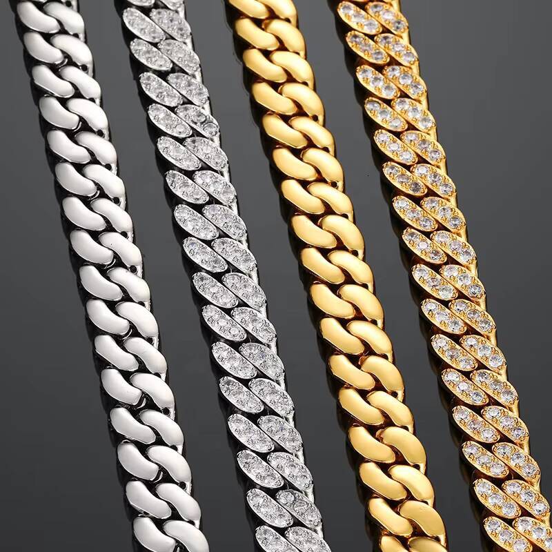 New Design Fine Jewelry Hip Hop Iced Out MoissaniteMoissanite Cuban Link Chain Necklaces