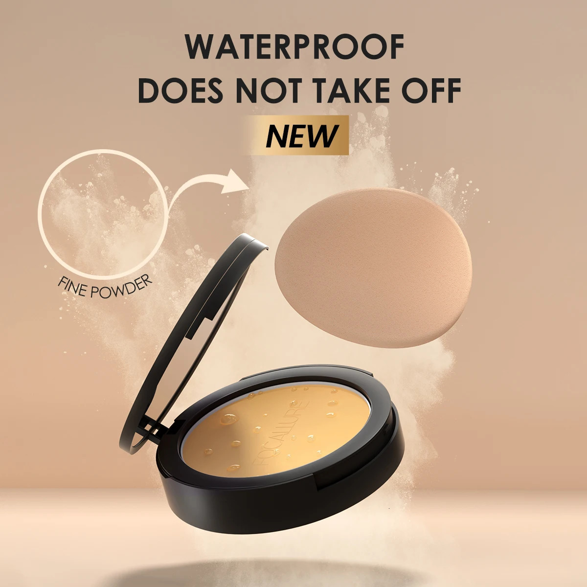 FOCALLURE 9 Colors Pressed Powder Waterproof Long-lasting Full Coverage Face Compact Setting Powder Makeup Foundation Cosmetics 250326