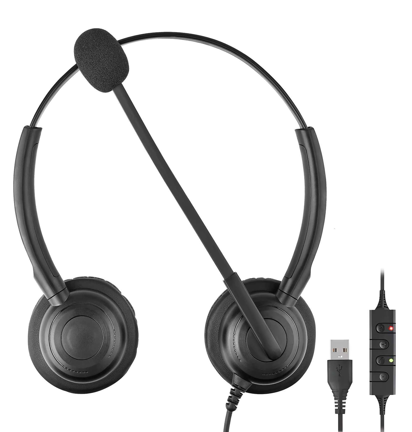 Top Selg Wired Stereo Call Center Headset Noise Cancelg Headphones With USB Microphone Telephone Headsets for Computer