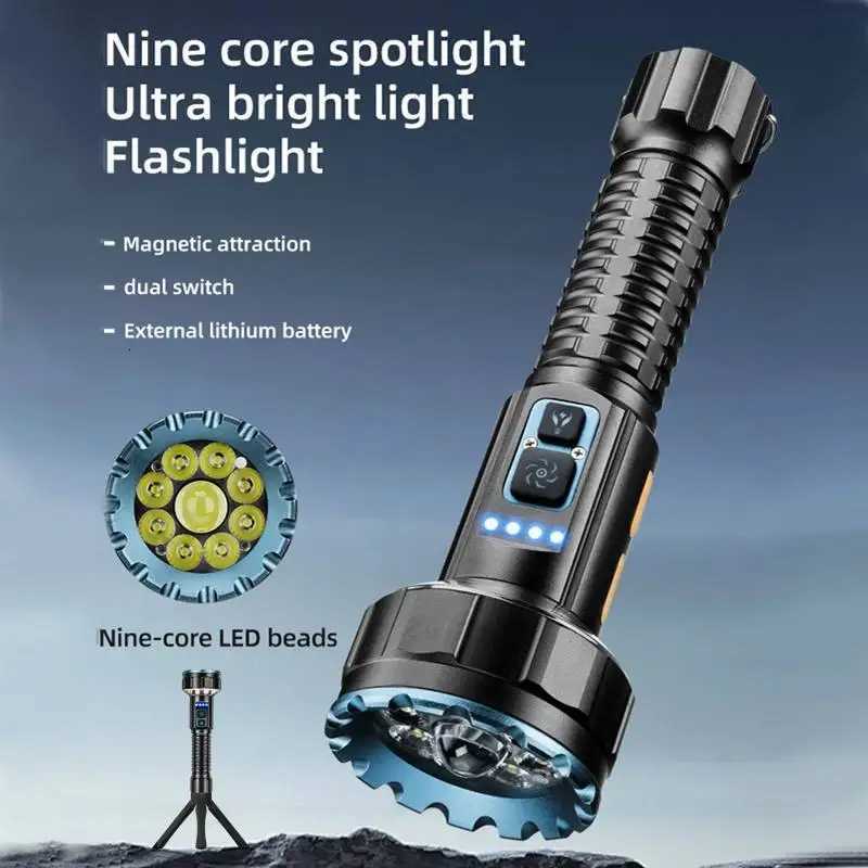 30W 18LED Light Beam flashlight USB Rechargeable Outdoor COB Camping Hiking Hunting Fishing Climbing Adventure High power Torch Z251031