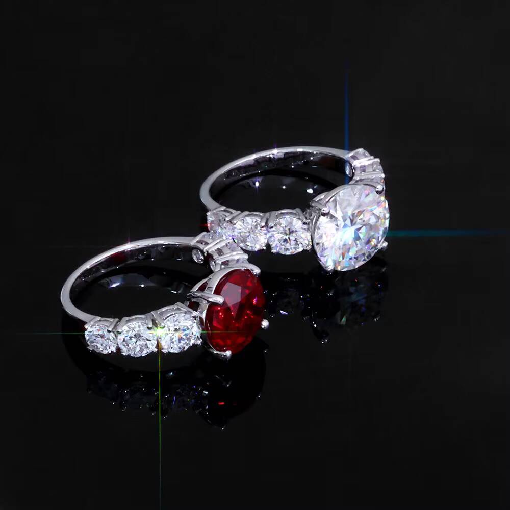 NUOYA Luxury 5 Ct D Color Moissanite Ring for Women 925 Silver Iced Out Lab Diamond Ring Custom Hip Hop Fine Jewelry